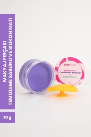 Pop Beauty Makyaj Fırçasını Ve Süngerini Temizleme Sabunu Ve Silikon Matı 70gr Popbeautysabun Orman Meyveleri