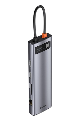 Baseus Metal Gleam Series 100W 11 In1 Type-C Hub Adaptör Çoklayı-Gri