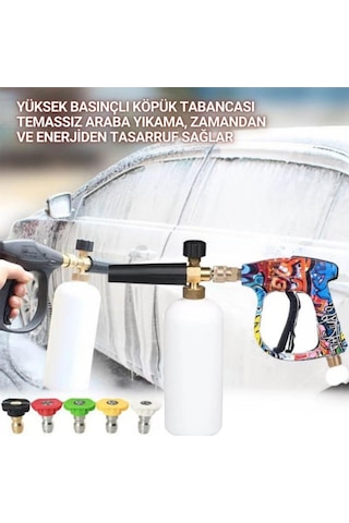 Polham Tüm Bosch Aquatak Serisi İle Uyumlu Basınçlı Yıkama Makineleriyle Uyumlu Profesyonel Araç Yıkama Tabanca Seti Renk