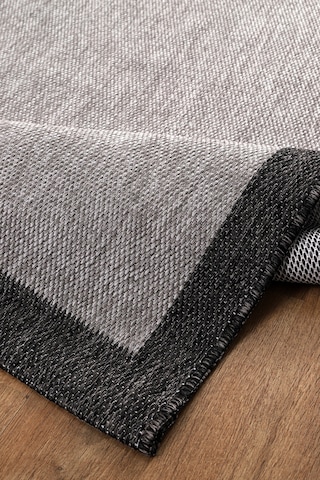 Elit Premium Sisal Jut Halı 1401 Hav Ve Toz Yapmaz Bordürlü Halı Gri-siyah Gri - Siyah