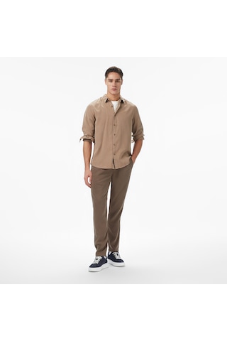 Nautica Erkek Kahverengi Jogger Fit Pantolon Düz P57212t Kahverengi