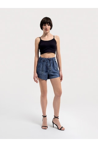 Regular Fit Kadın Şort Denim