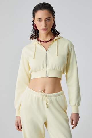 ETHIQUET ARUBA Kadın %100 Pamuk Uzun Kol Crop Sarı Sweatshirt