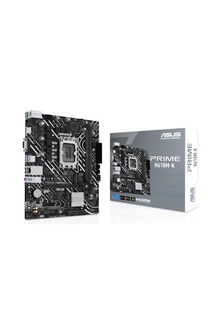 Asus Prıme H610m-k Ddr5 5600mhz 1xvga 1xhdmı 1xm.2 Usb 3.2 Matx 1700p 12. / 13. Ve 14. Nesil İşlemci Uyumlu