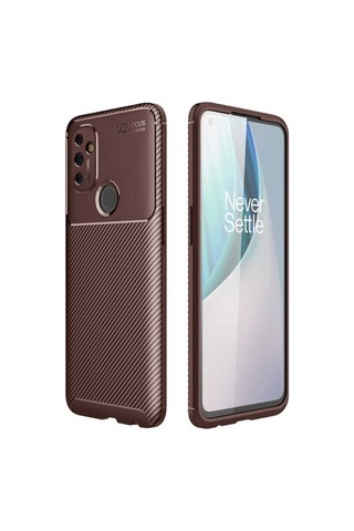 One Plus Nord N100 Kılıf Zore Negro Silikon Kapak Kahverengi