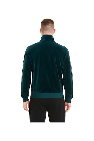 Puma Essentials Elevated Velour Track Erkek Siyah Ceket Yeşil