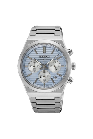 Seiko Ssb459p1 Quartz Çelik Gri Açık Mavi Kadran 10 Atm 40 Mm Erkek Kol Saati Gri