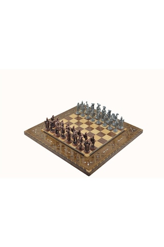 Gifthome Metal Satranç Takımı - Seti battal ispanyol antik Taş dü