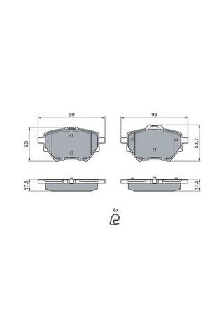 Peugeot 3008 1.2 Puretech 2016-2023 Bosch Arka Balata Netpar25839