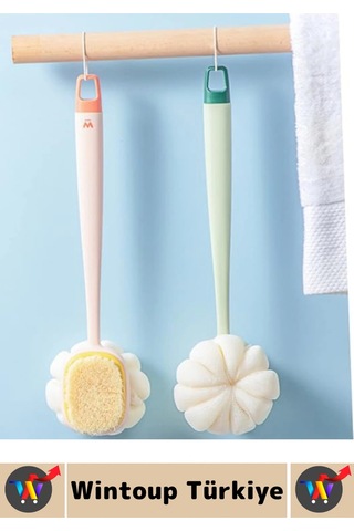 Ergonomik Tutuş Hassas Derin Temizlik Çift Taraflı Asılabilir Saplı Banyo Duş Fırçası 35 X 6.5 Cm