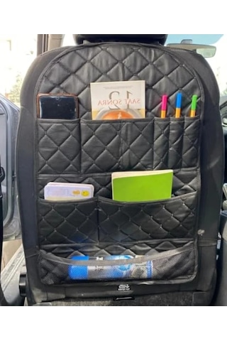 Araba Koltuk Arkası Eşya Düzenleyici Organizer - Kaliteli Kumaş - Siyah
