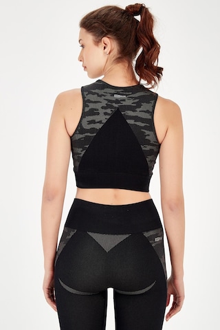 Maraton Active Slimfit Kadın Bisiklet Yaka Kolsuz Fitness Siyah Bra 813054-Siyah
