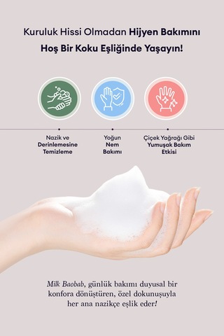 Nemlendirici Ve Yumuşatıcı Parfümlü Sıvı Sabun Mılk Baobab Blooming Perfume Hand Wash White Soap