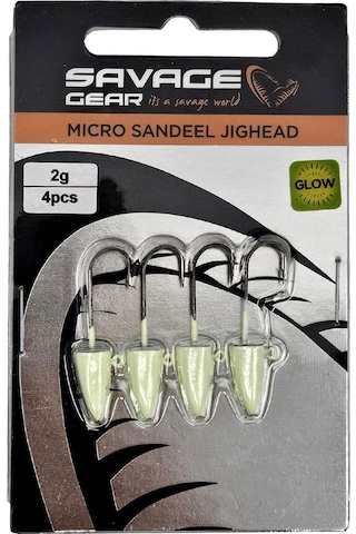 Savage Gear Lrf Micro Sandeel Jighead Glow 4 Adet 8 Savage Gear Lrf Micro Sandeel Jighead Glow 4 Adet 8