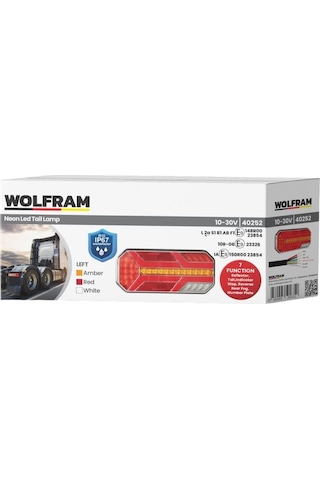 Wolfram 10v-30v Stop Lambası Neon Ledli-kayar Sinyalli 7 Fonksiyonlu 235 110 47 Mm E9 Sol