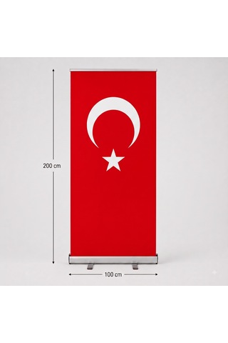 Türk Bayrağı Baskılı Roll Up Banner 100x200cm Diğer