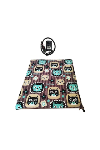 Kedi Minderi Isıtmalı Model 45x45cm 12v Adaptörlü Su Geçirmez Kdtes18