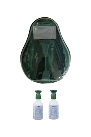 Göz Duşu Solüsyonu İstasyonu Set Boş İstasyon + Actiomedic Biophos 74 Yeşil Toz Çapak Göz Duşu Solüsyonu 500ml 2 Adet
