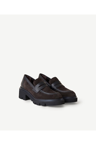 Yargıcı Süet Yüksek Taban Loafer 26kkay4056x 208 Kahverengi