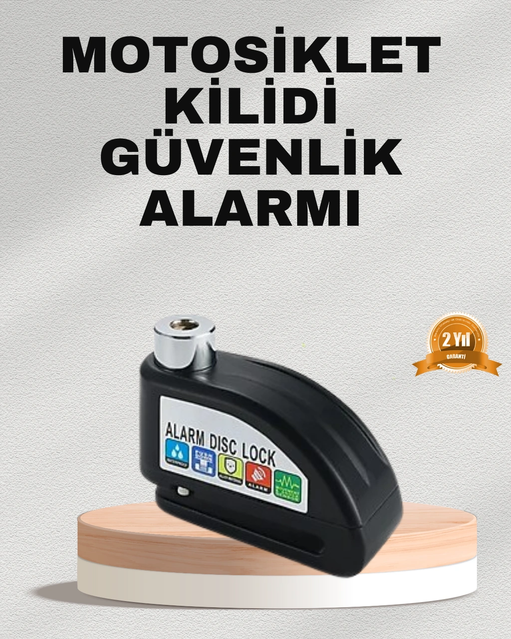 Lexroo Ekonomik Alarm Disk Kilidi Motosiklet Scooter Bisiklet Güvenlik Standart