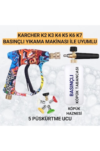 Polham Karcher K Serisi Basınçlı Yıkama Makineleriyle Uyumlu Profesyonel Araç Yıkama Tabanca Seti