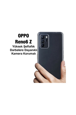 Ally Oppo Reno6 Z Kılıf Kamera Korumalı Ultra İnce Şeffaf Silikon Kılıf- 5775