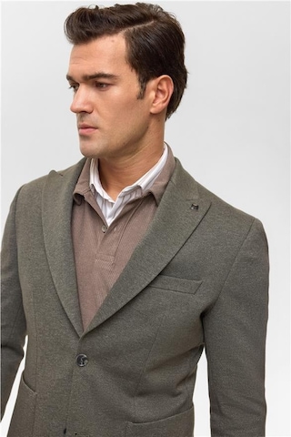 Haki Slim Desenli Mono Yaka 6 Drop Ceket Haki