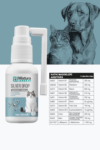 Mixtura Pharma Silver Drop Nano-gümüş Dezenfektan Damla Sprey Kedi Ve Köpek Temizleme Spreyi