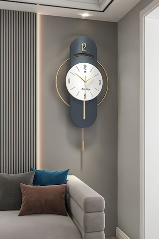 MetaQuartz Aksesuar Exclusive Milano Time Quartz Mekanizmalı Duvar Saati Lacivert - Lake Lacivert
