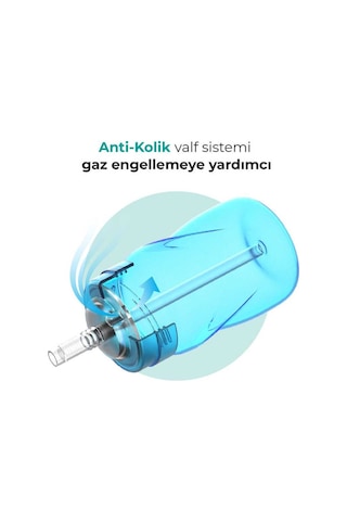 Mamajoo Antikolik Akıtmaz Pipetli Bardak 270 ml Mavi, 12 Ay+