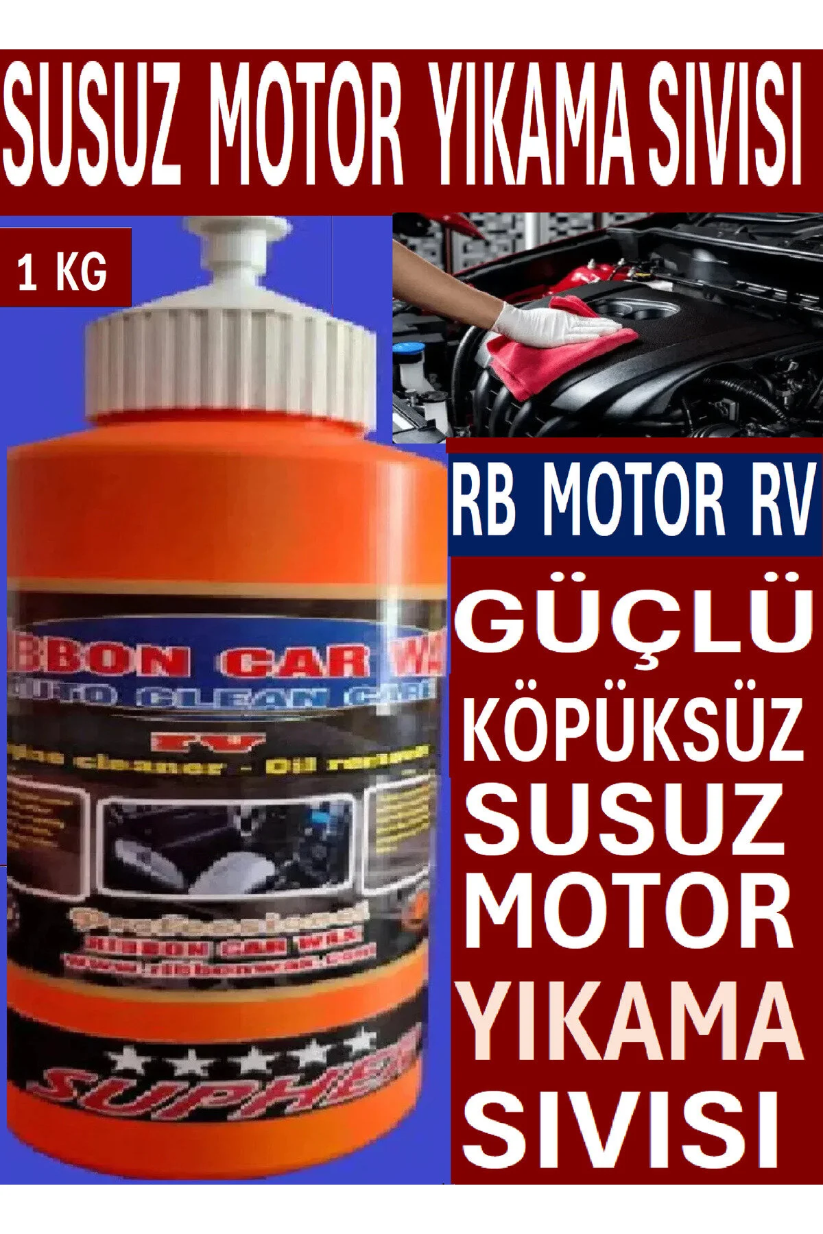 Motor Rv Susuz Motor Yıkama Temizleme Temizleyici Sıvısı 1 Kg