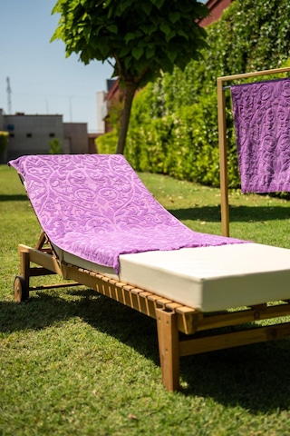 Menderes Home Cotton Collection Bukle Plaj Havlusu Saçaklı Mor-716