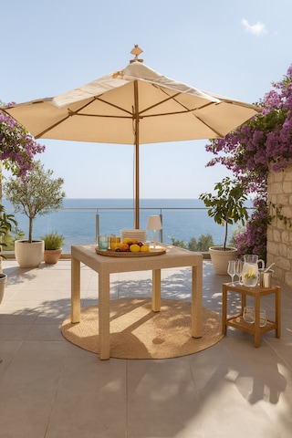 Rattan 80x80 Camsız Cappucino Masa - Bahçe&balkon&teras