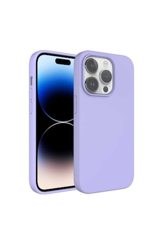 Apple Uyumlu iPhone 14 Pro Kılıf Sıvı Teknolojili Silinebilir Sert Zore Kivi Kapak Lila