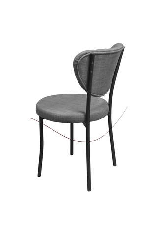 Nemeron Elit Mutfak Sandalyesi Keten Kumaş Metal Sandalye Silinebilir Kafe Salon Sandalyesi - Gri Gri