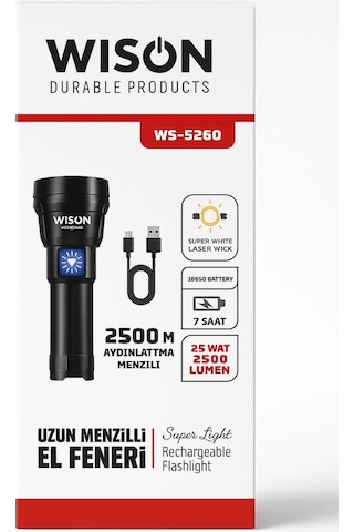 Wıson Ws-5260 Uzun Menzilli El Feneri