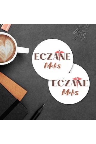 Eczacılara Özel 2 Li Kişiye Özel Mdf Bardak Altlığı Hediye Seti Ahşap