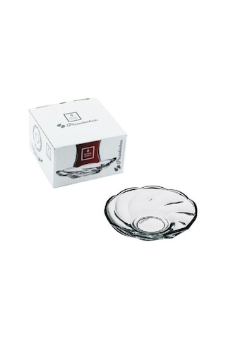 Paşabahçe 54271 Burgulu Çay Tabağı 6'lı Şeffaf