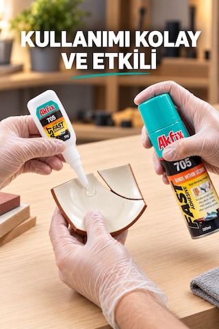 Akfix 705 Hızlı Yapıştırıcı 200 Ml / 50 Gr Aktivatörlü Mdf Kit Ga060 24 Adet