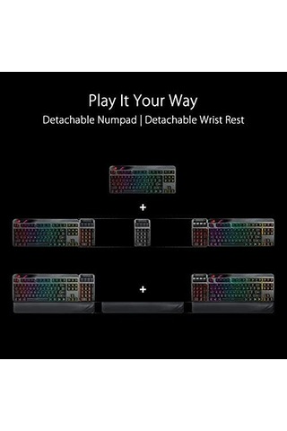 Rog Claymore Iı/rx Red/pbt/uk Aura Sync Rgb Bilek Desteği Mekanik Oyuncu Klavye Türkçe Tuş Dizilimi Rog Rx Red Swıtch İngilizce