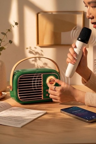 Delux Serisi Bluetooth Hoparlör Bts-1956 Yeşil Stil Mini Aksesuar