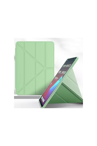 Apple iPad Uyumlu Air 11 M4 İçin Kılıf A2902 11 İnç 2026 Kalem Koyma Bölmeli, Stand Olan, Uyku Modlu Silikon Arka Yüzey Suni Deri, Ergonomik Yapılı, Attractive Cover Açık Yeşil Sku: Zeusb0gv434dcb Arka Kapak