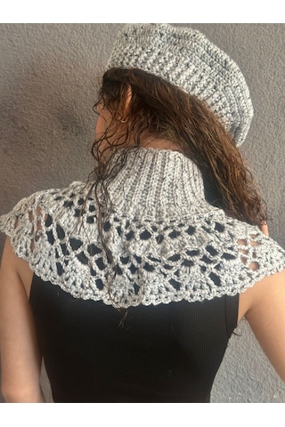 Gönülden Tasarım El Örgüsü Fransız Ressam Bere Ve Boyunluk Kadın Set Gri