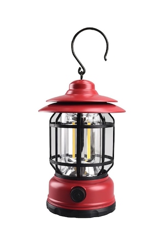Shineyee Kırmızı Usb Şarjlı Kamp Feneri, Dış Mekan Ve Ev İçin Çok Fonksiyonlu, Döner Işık Regülatörü, Yerleşik Li-pil Abs Malzeme Kırmızı