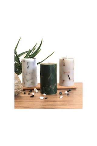 Tabsecret Candle Parçacık Tasarımlı Aromalı 3Lü Mum Seti