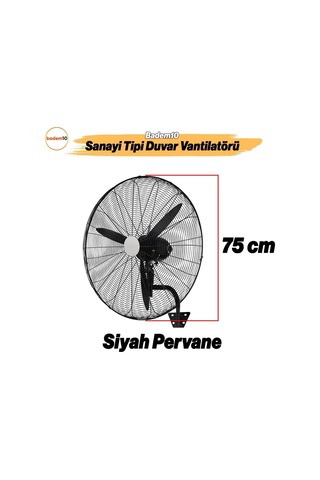Ayrex Sanayi Tipi 75 Cm 210 W Duvar Vantilatörü Endüstriyel Geniş Sessiz Duvara Monte Fan