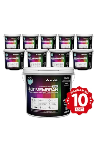 Alkoru 10 Adet 13 Kg Yeşil Likit Membran Avantaj Paket