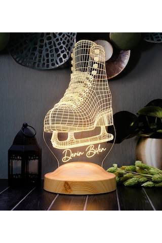 Buz Pateni 3d Led Lamba Artistik Buz Pateni Sporcusuna Özel Hediye, Buz Pateni Sporcu Ve Antrenör Hediyesi Edea, Jackson