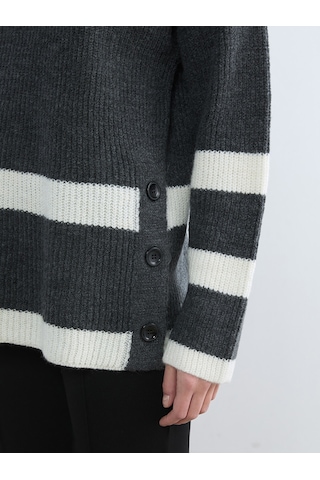 Lcw Comfort Gri Yarım Balıkçı Yaka Kadın Triko Tunik