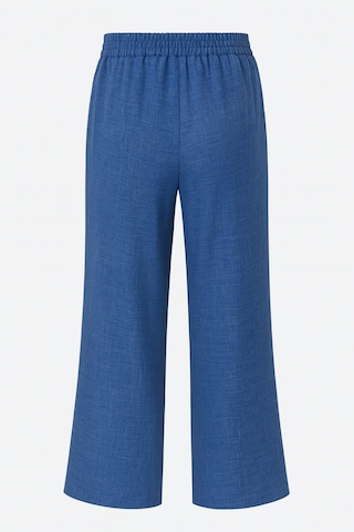 Mizalle Keten Dokulu Beli Lastikli İndigo Mavi Bol Kesim Pantolon Indigo